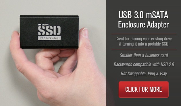 MyDigitalSSD Bullet Proof USB 3.0 mSATA Enclosure Adapter