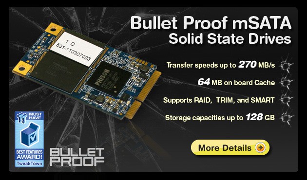 MyDigitalSSD Bullet Proof 50mm mSATA SSDs